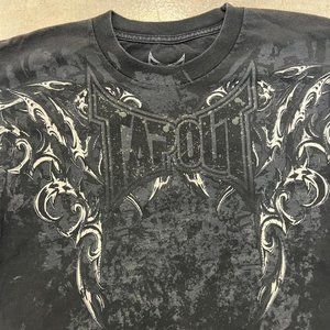 Tapout Men's Black and Grey T-shirt